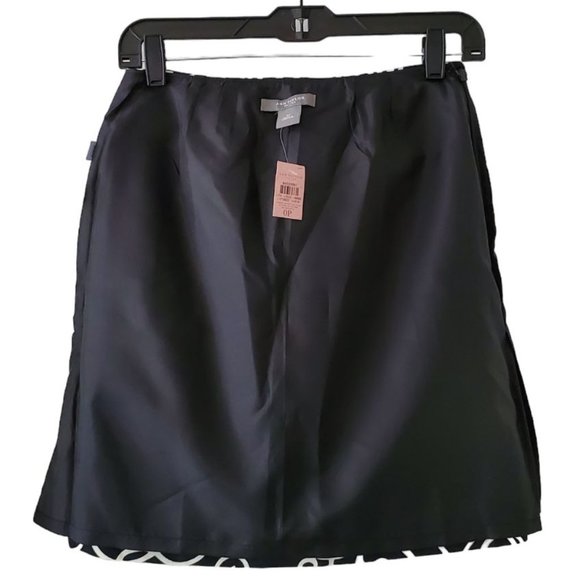 Ann Taylor Scrolling Swirls Short A-line Skirt | NWT | 0P | Black White - Picture 7 of 15